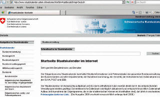 Internetseite des Staatskalenders